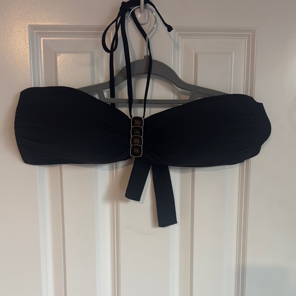 Black Strapless Bikini Top